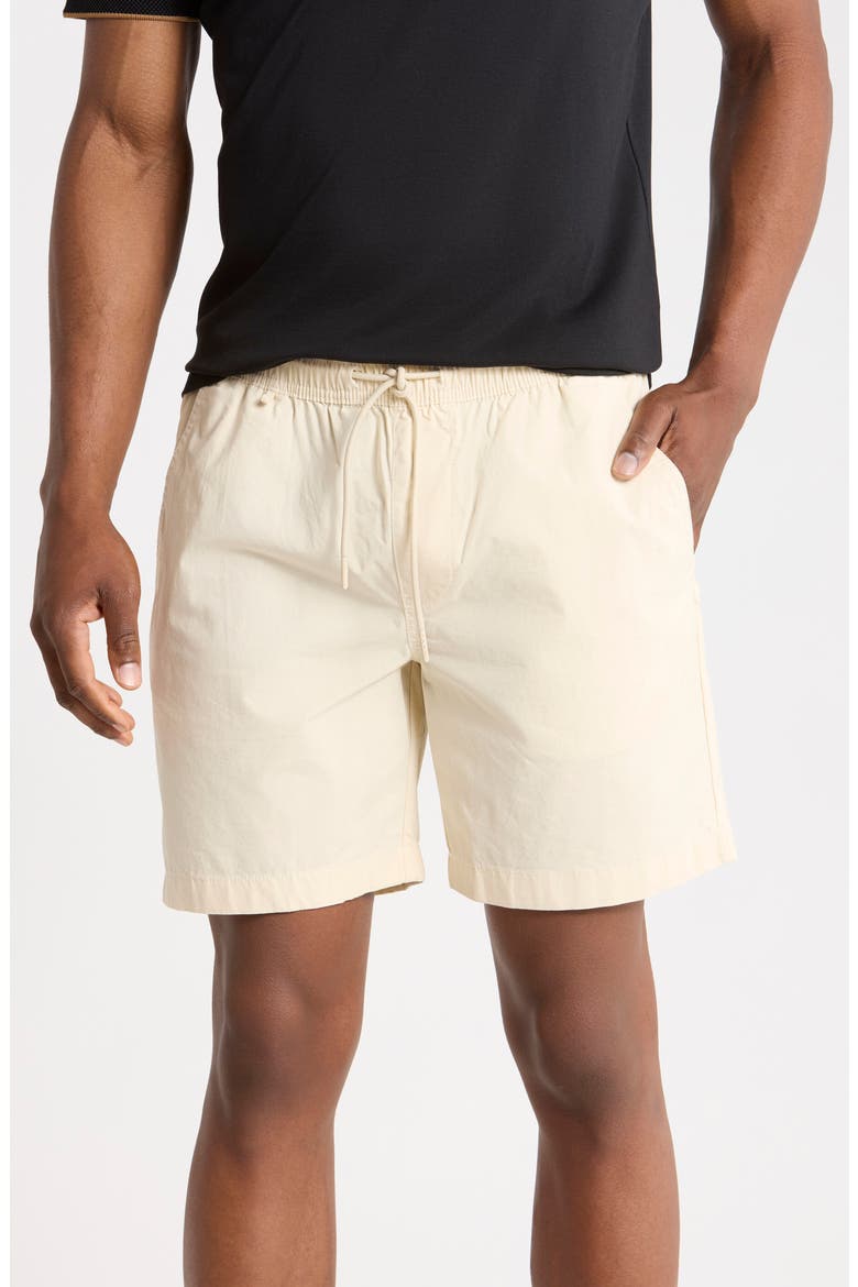 Solid Pull On Shorts, Main, color, BEIGE
