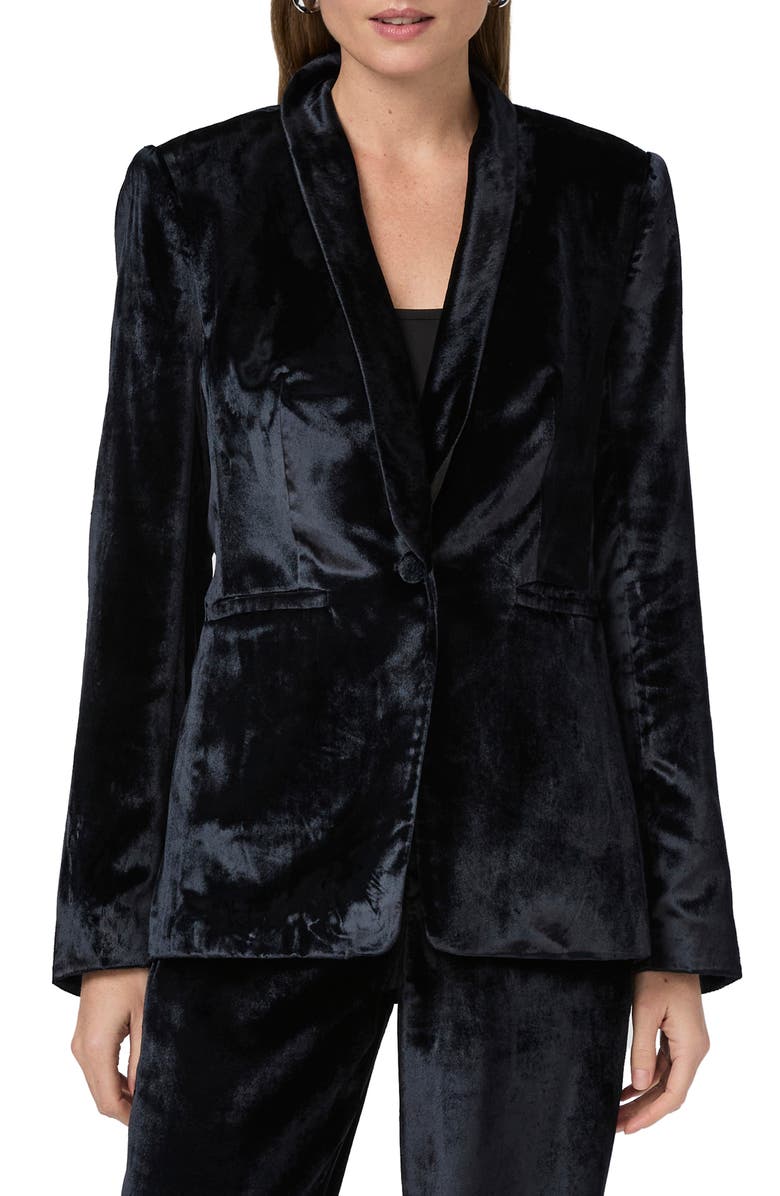 PAIGE Kriselle Velvet Blazer, Main, color, Midnight