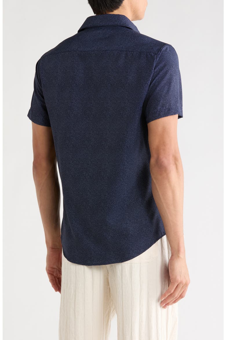 Short Sleeve Button-Up Shirt, Alternate, color, NAVY/ WHITE SPLASH