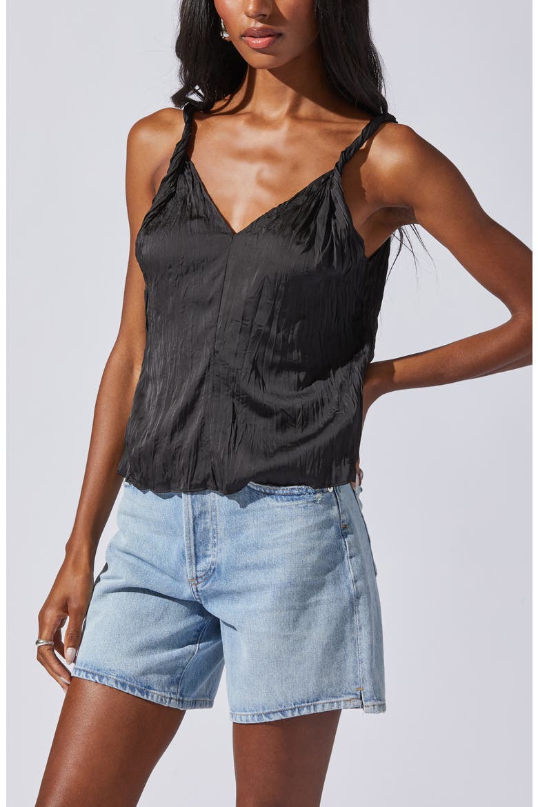 Plissé Camisole, Alternate, color, BLACK