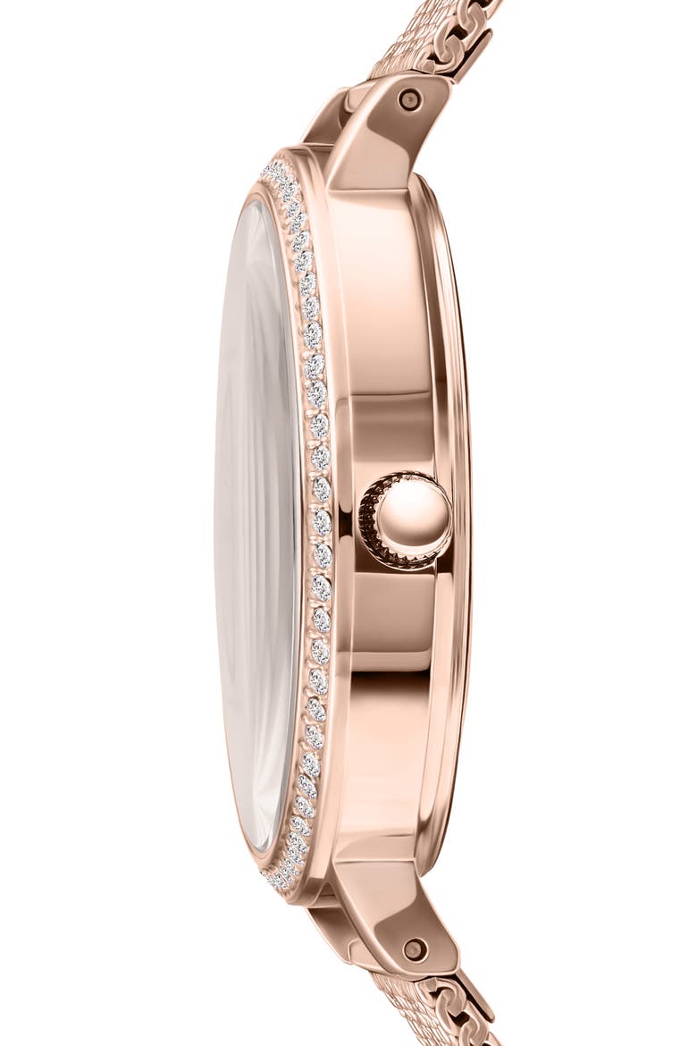 Mar Vista Crystal Mesh Strap Watch, 34mm, Alternate, color, ROSEGOLD