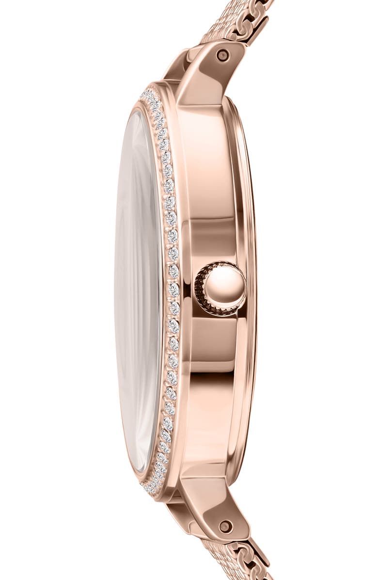 VERSUS Versace Mar Vista Crystal Mesh Strap Watch, 34mm, Alternate, color, Rosegold