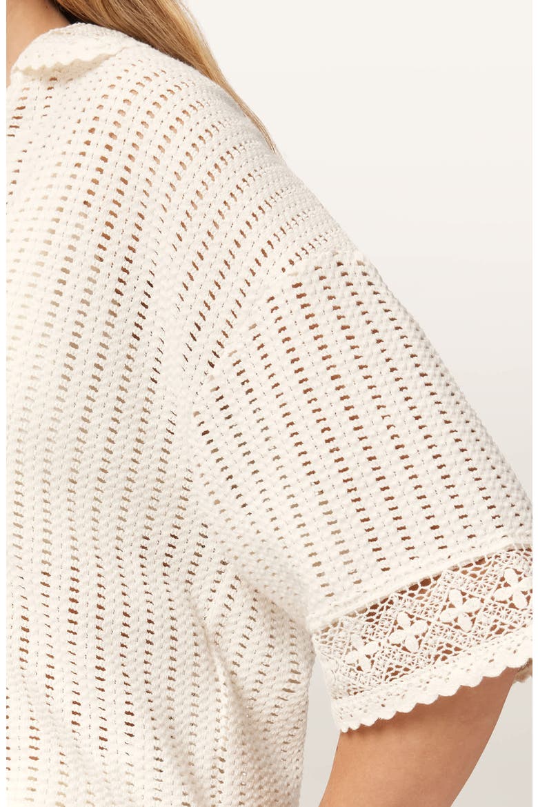 Elma Open Stitch Top, Alternate, color, MALLOW WHITE
