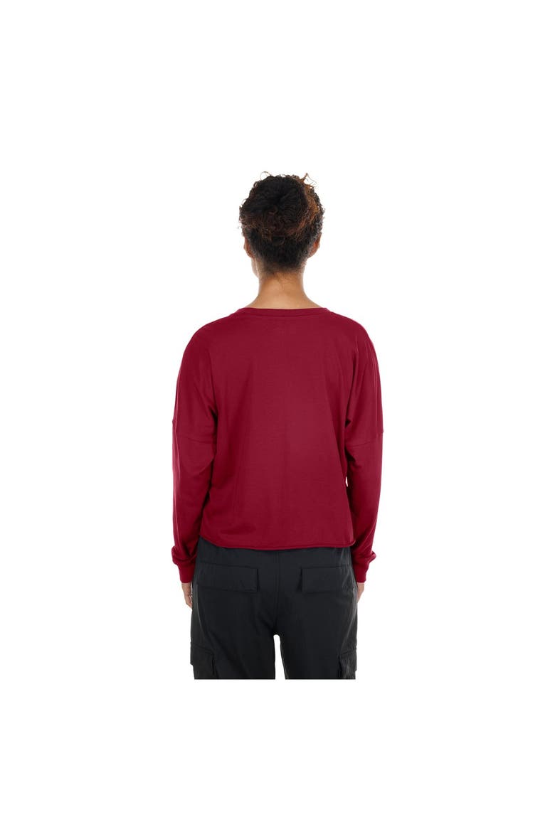 Women's New Era  Burgundy Washington Commanders Cropped Oversized Long Sleeve T-Shirt, Alternate, color, Burgundy