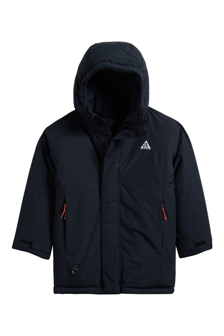 Kids' Nike ACG Pinnacle Snowplay Hooded Jacket, Main, color, BLACK