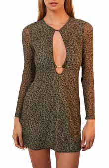 ViX Paula Hermanny Rosewood Cleo Long Sleeve Cover-Up Dress