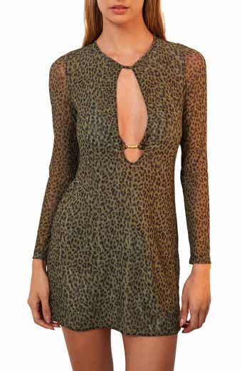ViX Paula Hermanny Rosewood Cleo Long Sleeve Cover-Up Dress