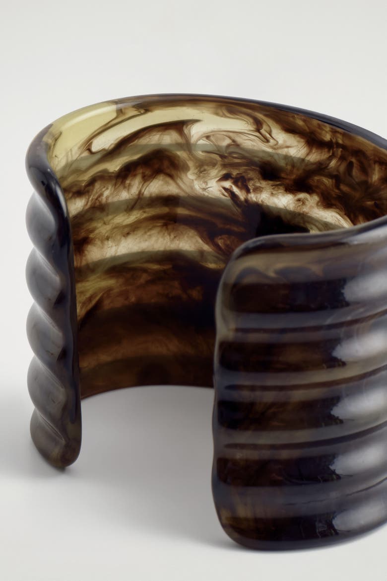 Rippled Cuff, Alternate, color, BROWN / MARBLED