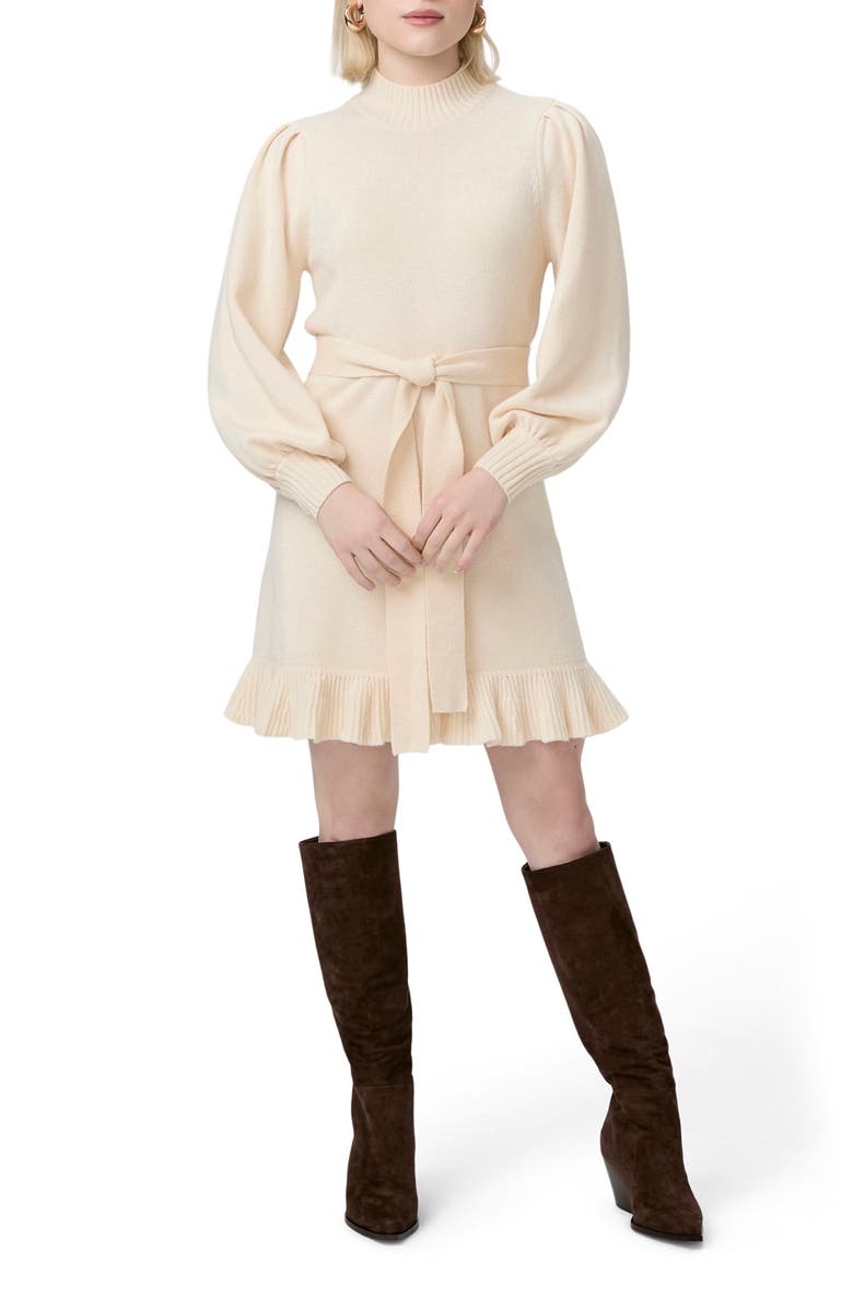 PAIGE Julita Long Sleeve Sweater Dress, Main, color, Latte Foam