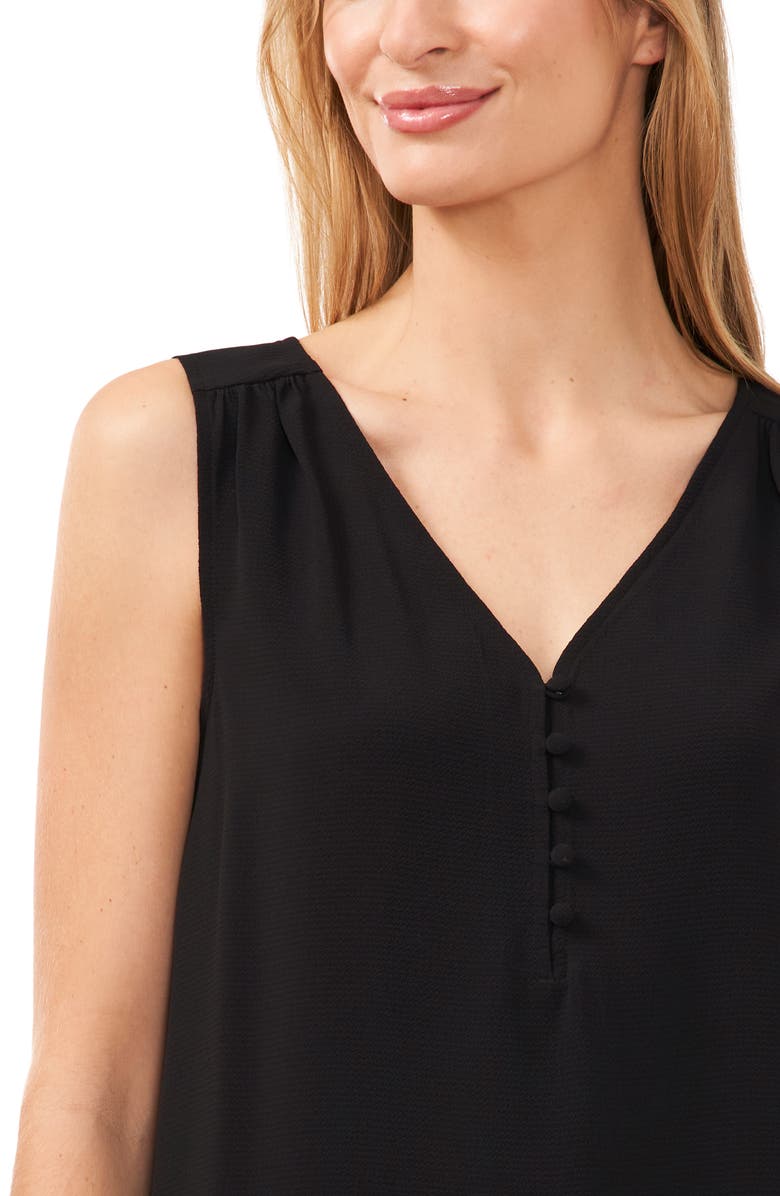 CeCe Half Placket Sleeveless Top, Alternate, color,