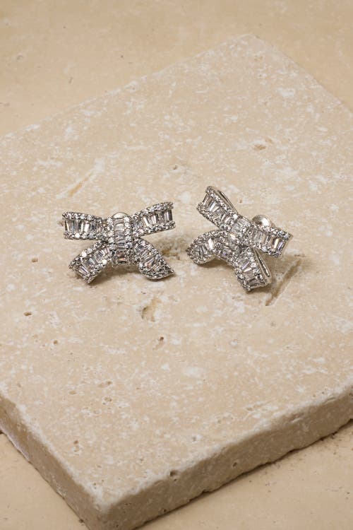 Untamed Petals Alicia Crystal Bow Studs in Silver  product