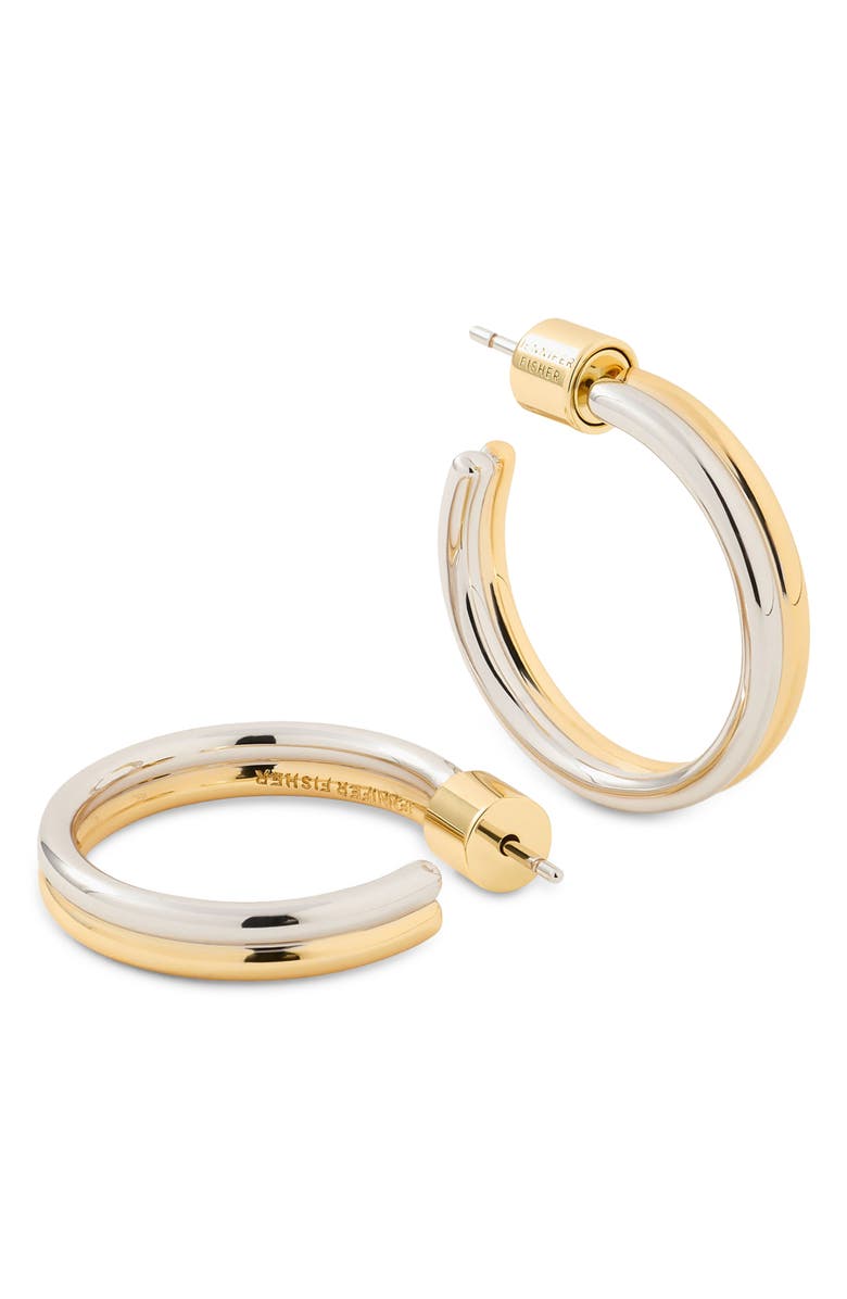 Jennifer Fisher 2-Tone Thread Hoop Earrings, Alternate, color, 