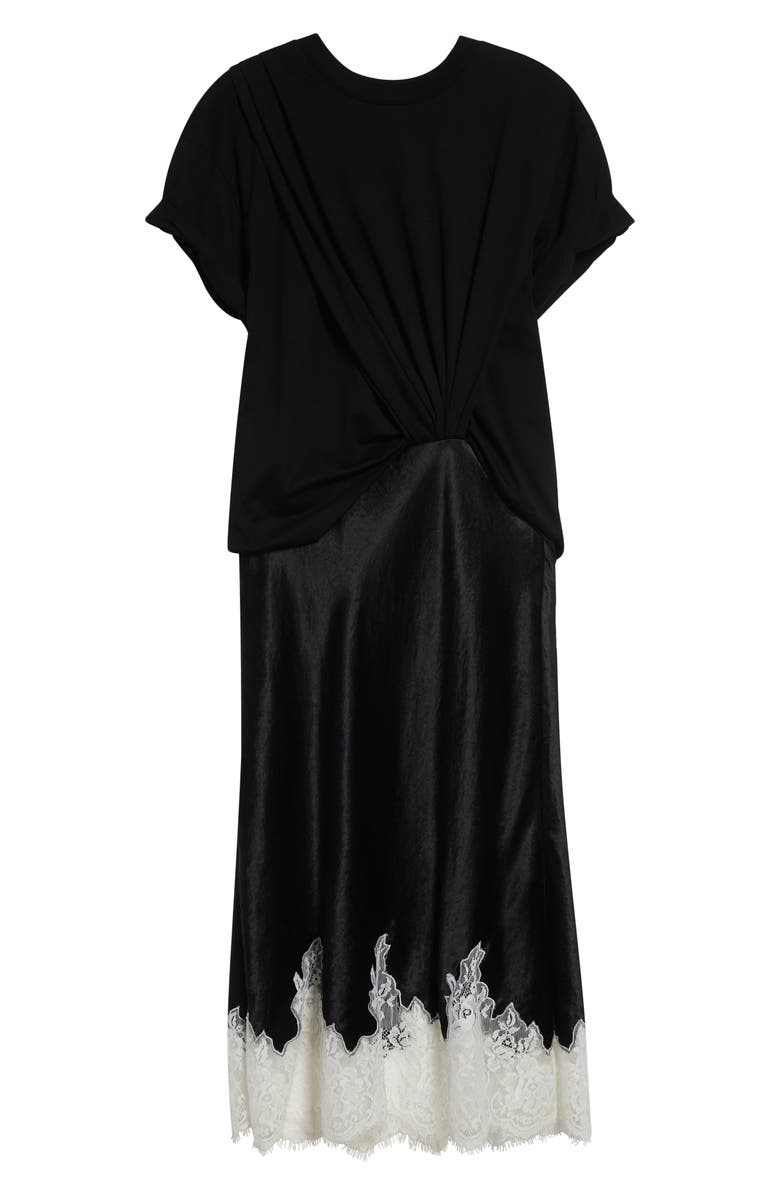 3.1 Phillip Lim Mixed Media Short Sleeve Dress, Alternate, color, 