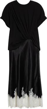 3.1 Phillip Lim Mixed Media Short Sleeve Dress