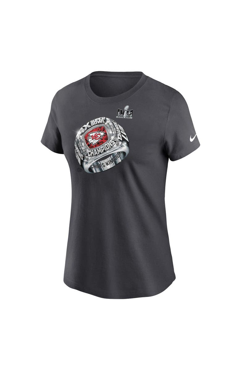 Nike Women's Nike  Anthracite Kansas City Chiefs Four-Time Super Bowl Champions T-Shirt, Alternate, color, 