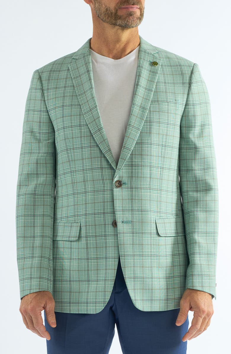 CRICKETEER Plaid Wool Blend Sport Coat, Alternate, color, Teal