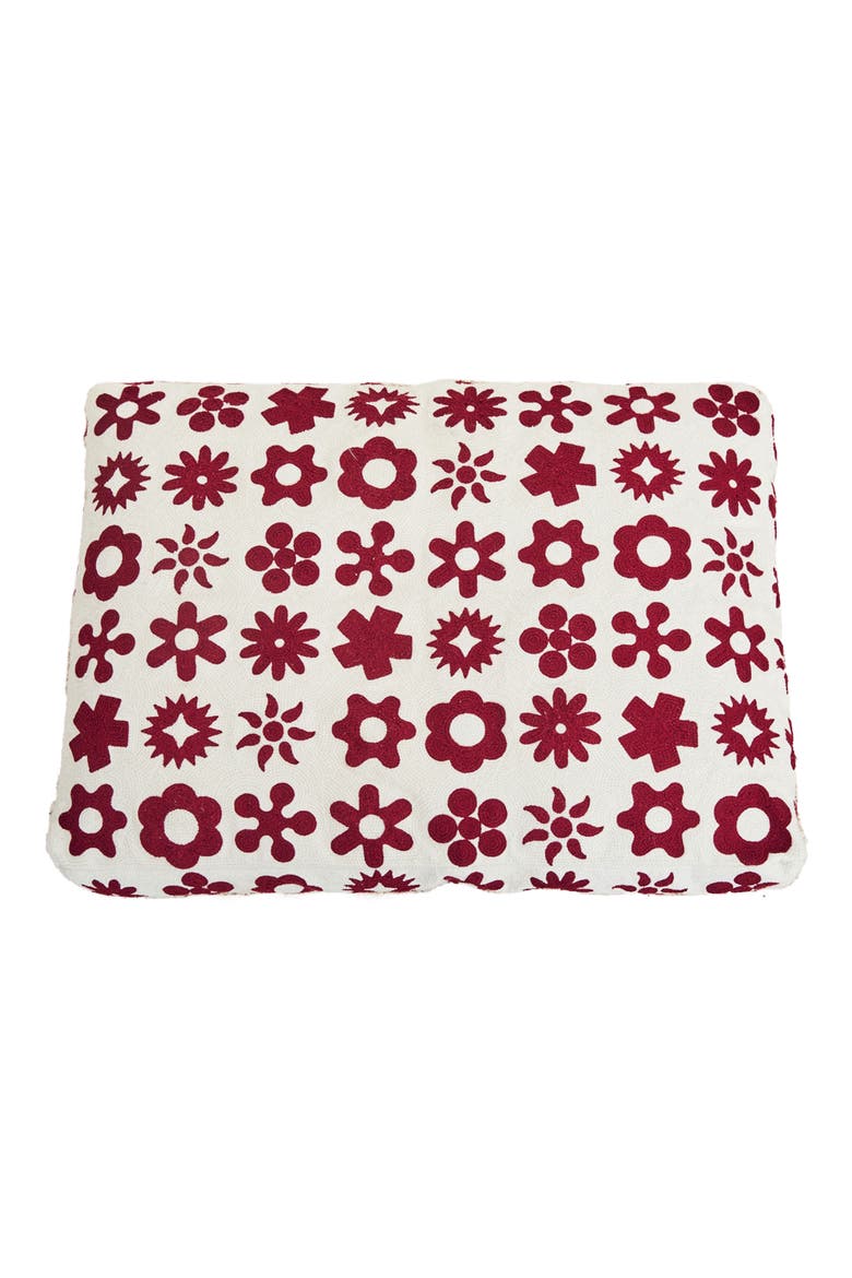 Embroidered Dog Bed, Main, color, WHITE MULTI