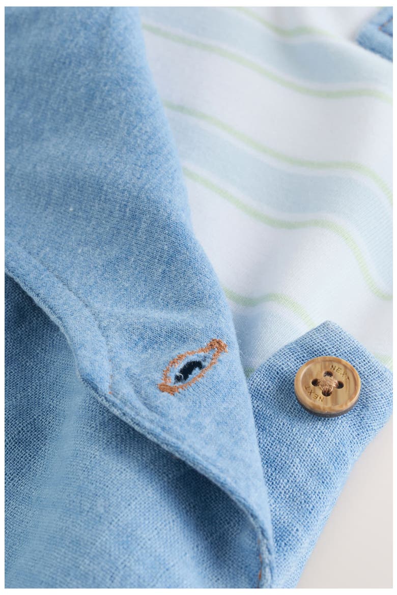 Woven Bear Overalls, Alternate, color, BLUE