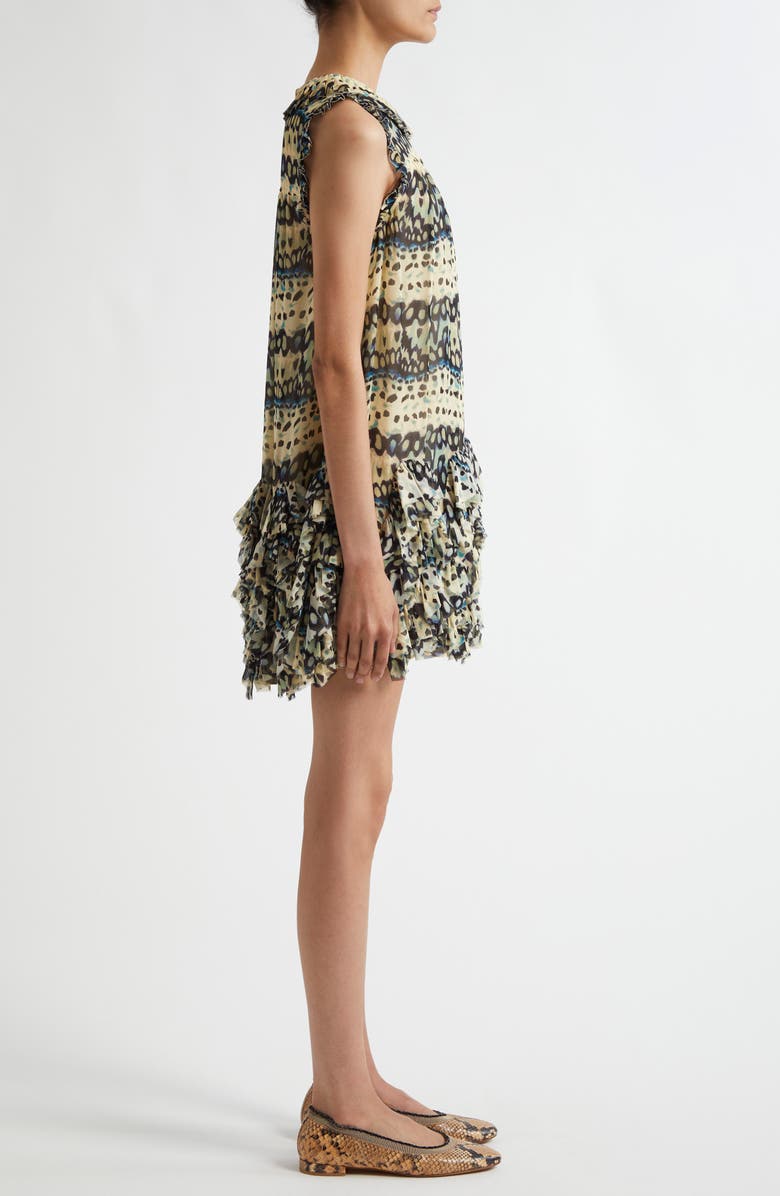 Ulla Johnson Miri Pleated Ruffle Silk Shift Dress, Alternate, color, 
