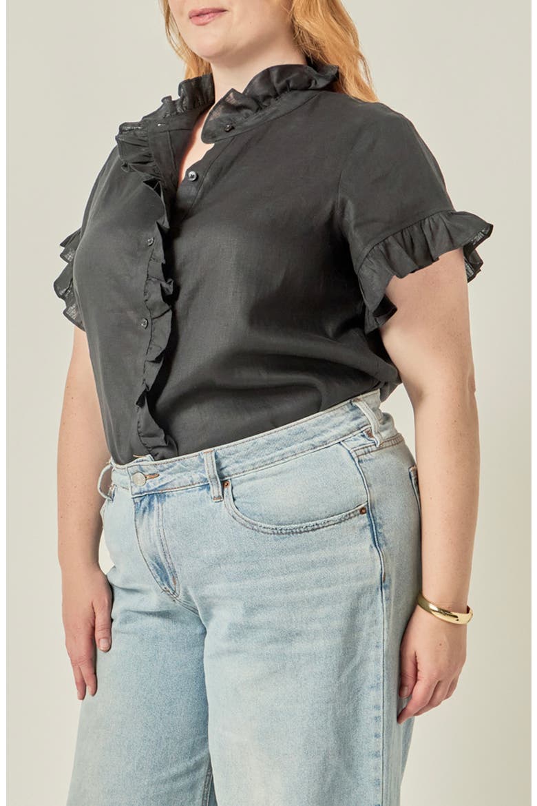 Ruffle Shirt, Alternate, color, BLACK