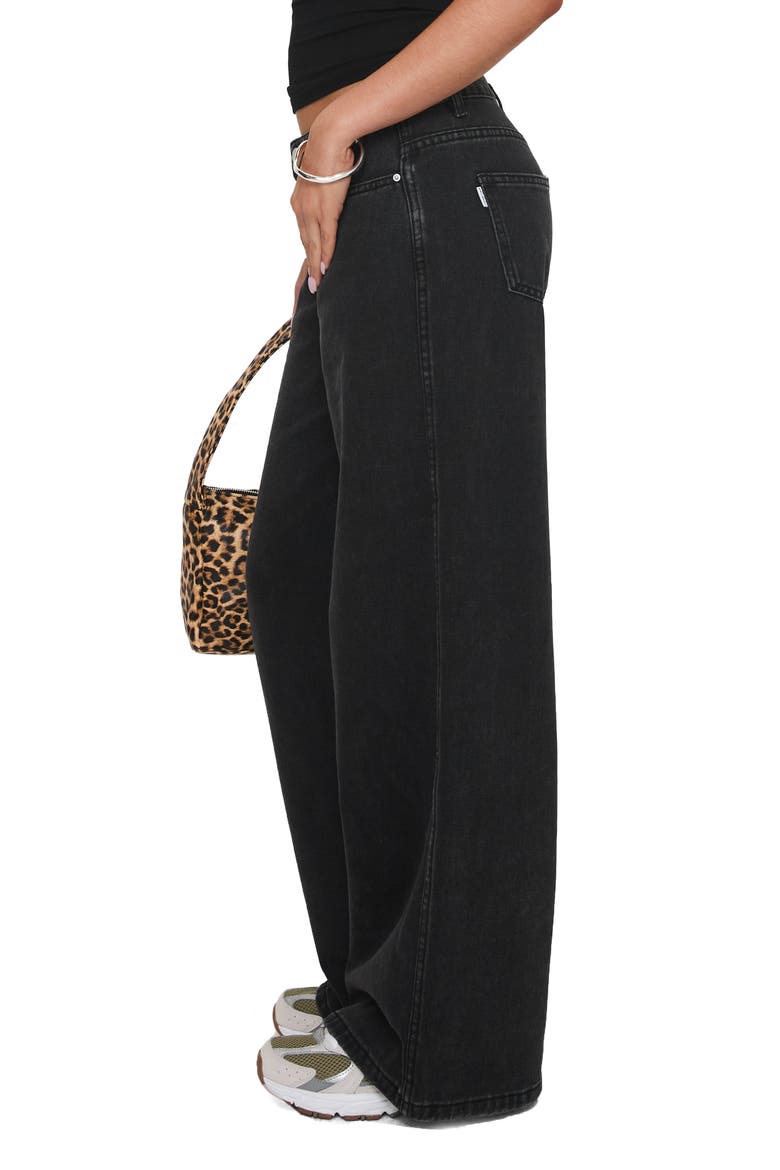 Ramos Low Rise Wide Leg Jeans, Alternate, color, BLACK