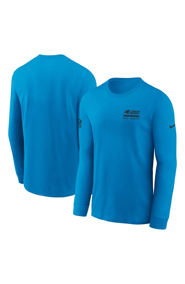 Nike Men's Nike Blue Carolina Panthers Sideline Performance Long Sleeve T-Shirt, Main, color, Blue