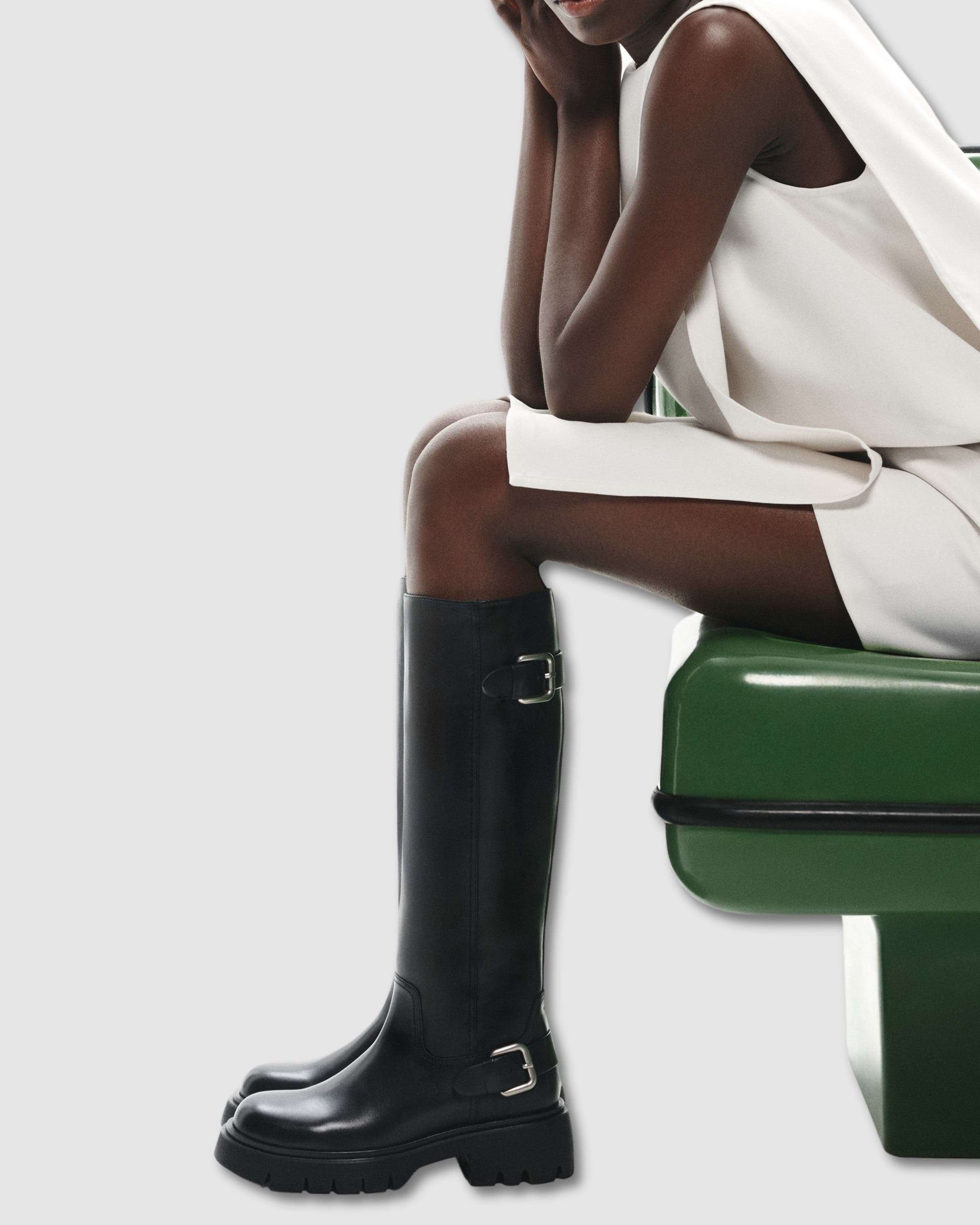 MI/MAI Herpen Chunky Treaded Sole Long Boot, Alternate, color, Black