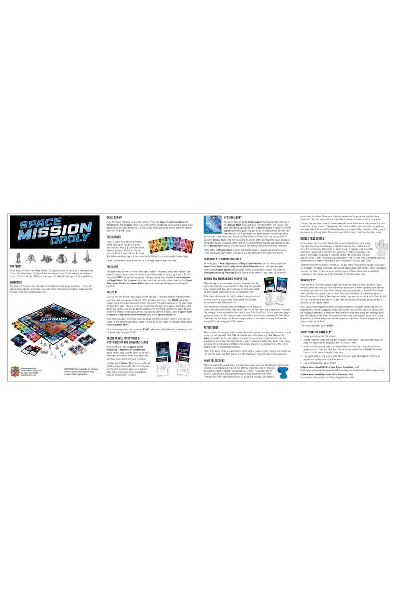 Space Mission Opoly Board Game, Alternate, color, Multicolor