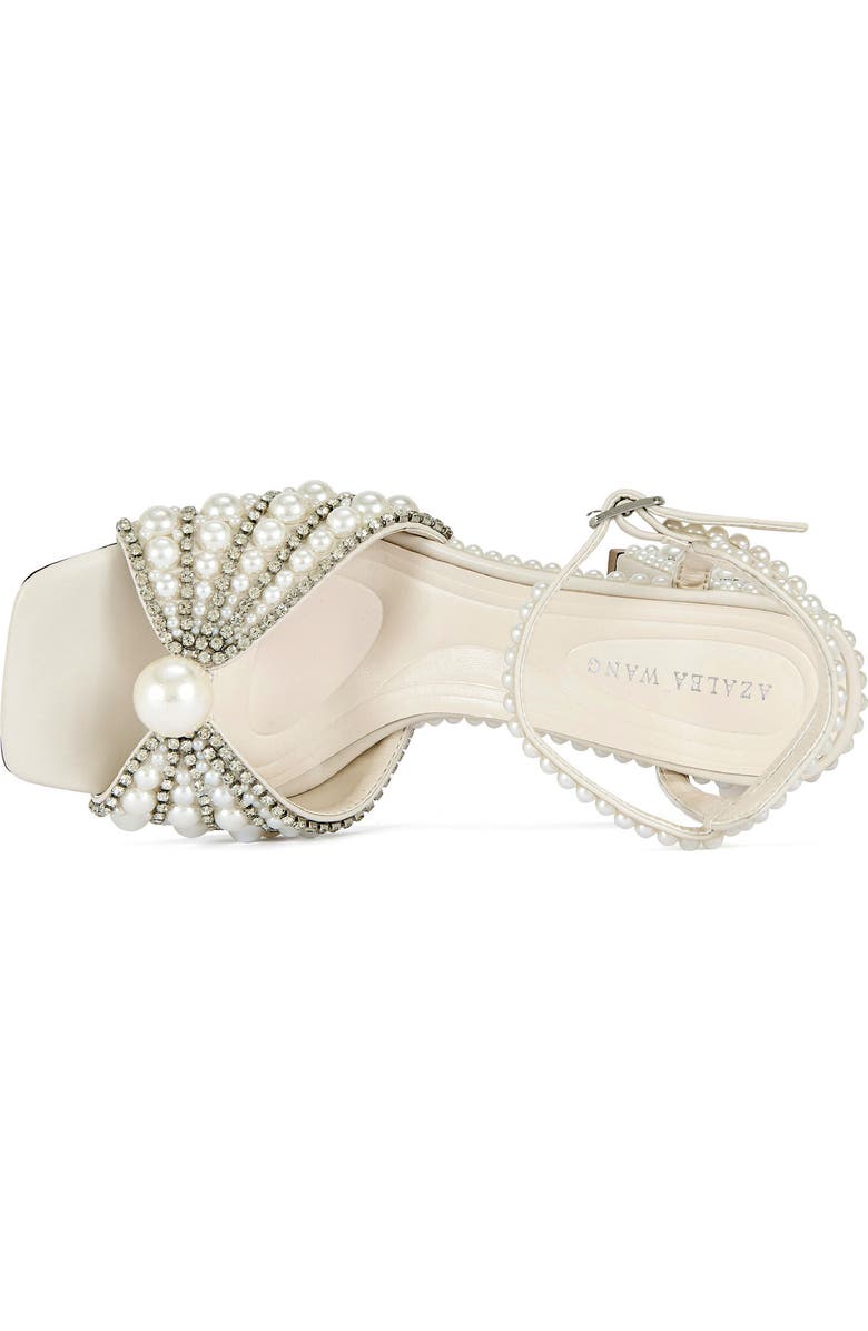 AZALEA WANG Esteva Crystal Studded Ankle Strap Sandal, Alternate, color, White
