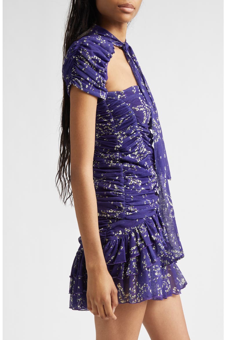 Fiora Floral Ruched Cutout Top, Alternate, color, PURPLE