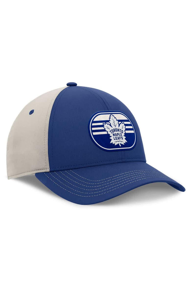 Men's  Fanatics  Blue/Gray Toronto Maple Leafs 2025 Stanley Cup Playoffs Locker Room Trucker Adjustable Hat, Alternate, color, Blue