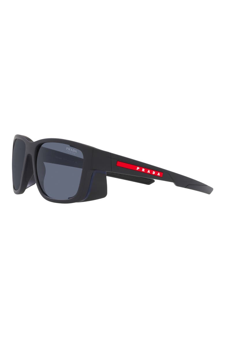 59mm Pillow Sunglasses, Alternate, color, RUBBER BLACK