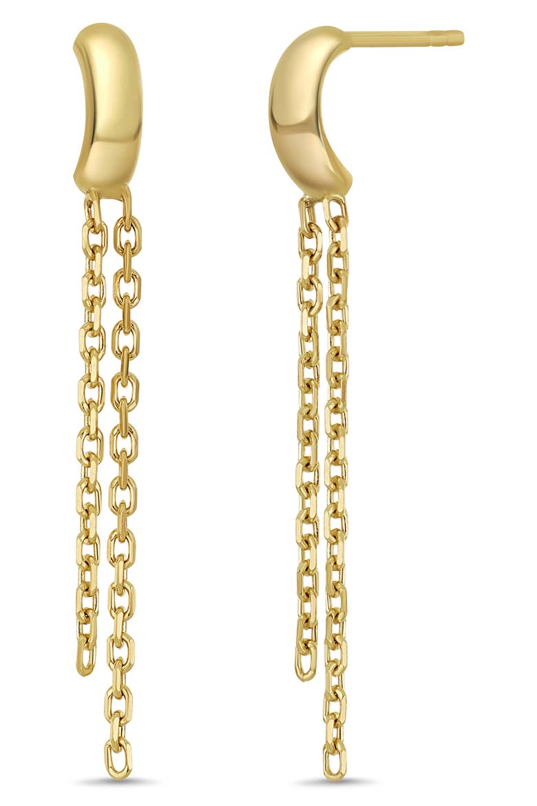 14K Gold Chain Drop Earrings, Main, color, 14K YELLOW GOLD