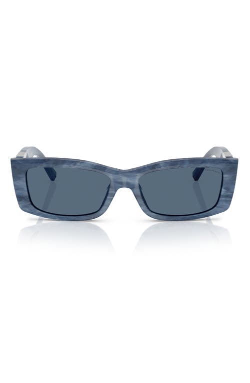 Tiffany & Co . 54mm Rectangular Sunglasses In Blue