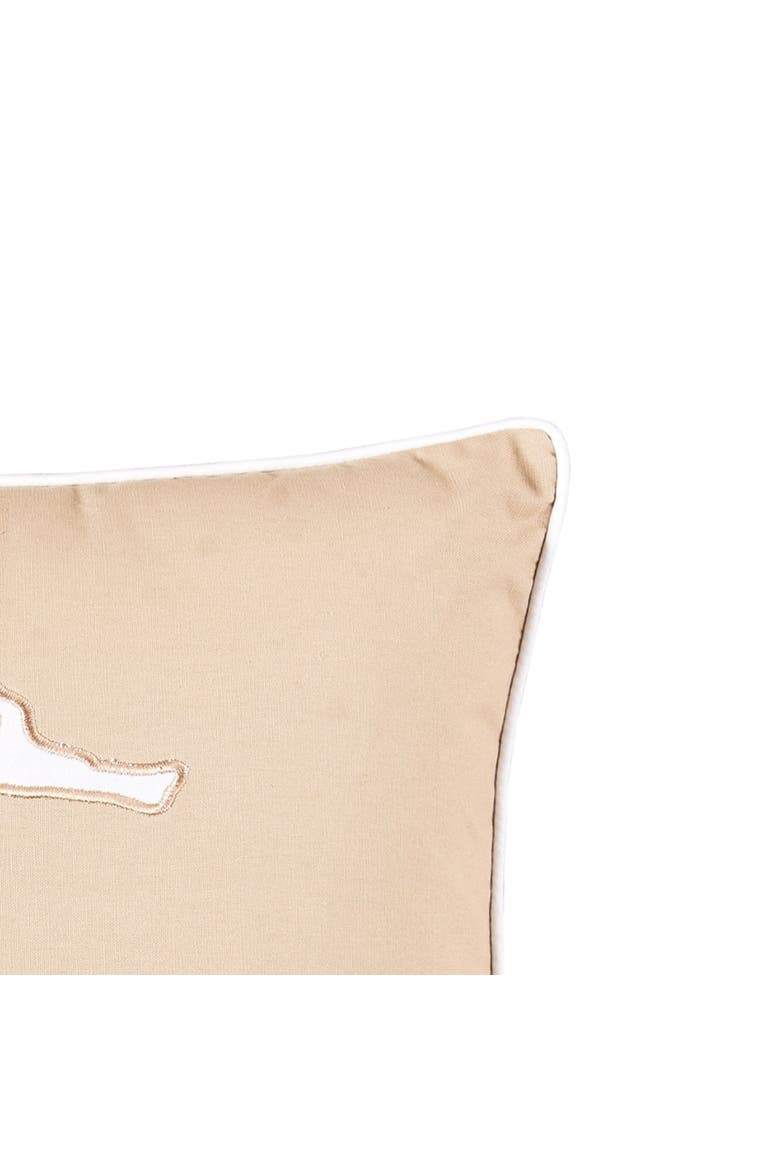 Seaside Seahorse Applique Accent Throw Pillow Decor, Alternate, color, White