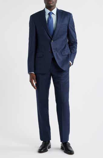 Heritage Gold Navy Plaid Wool Suit