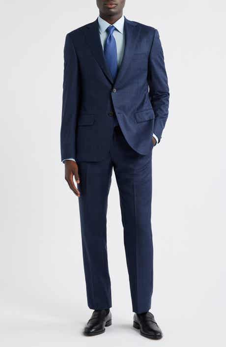 Heritage Gold Navy Plaid Wool Suit