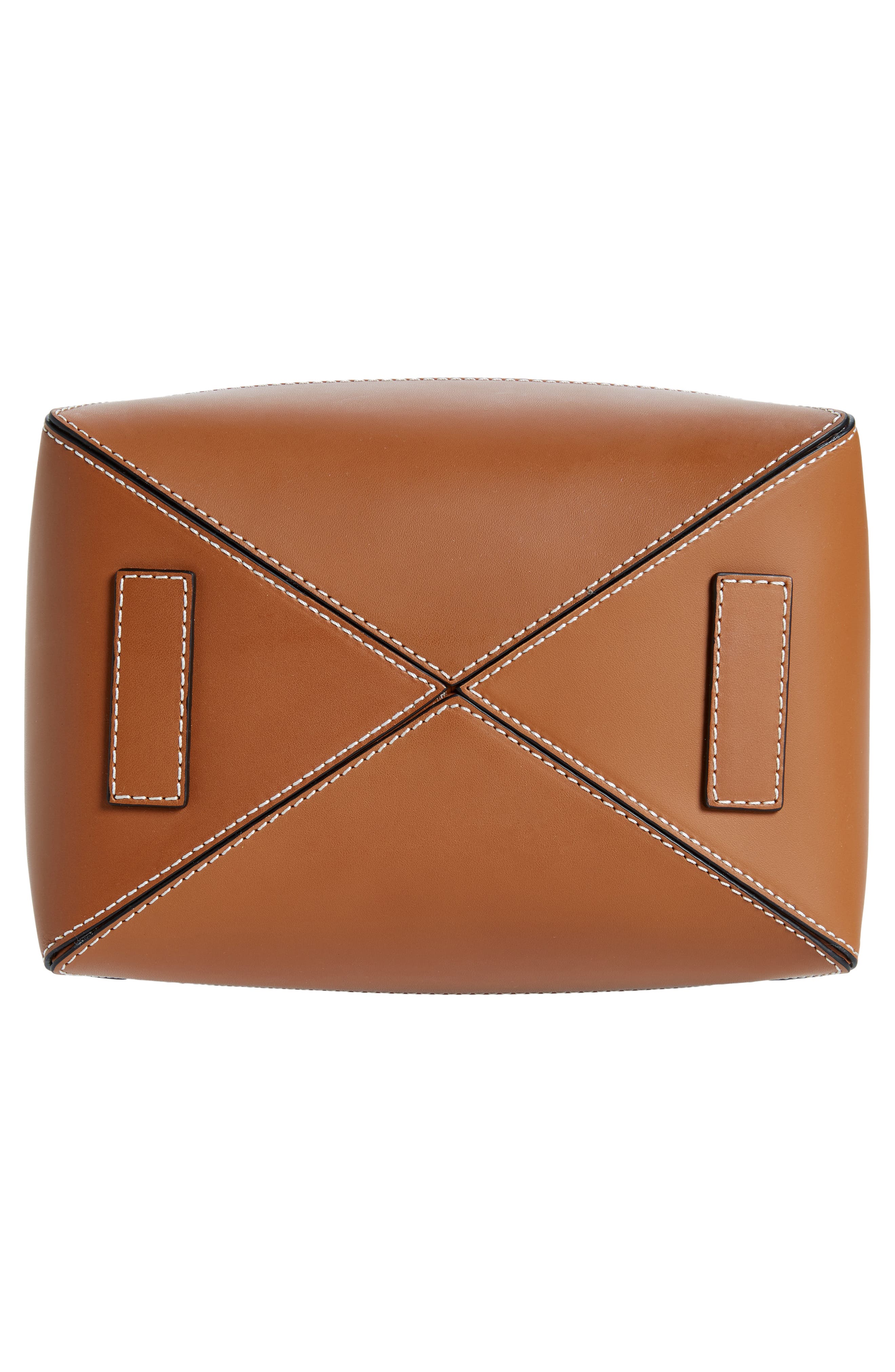 Strathberry Midi Lana Leather Bucket Bag, Alternate, color, Tan/ Vanilla