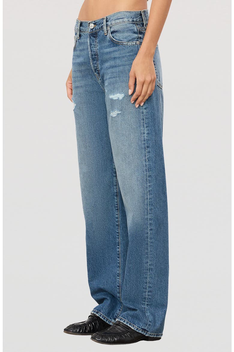 Saint High Waist Ripped Boyfriend Jeans, Alternate, color, MEDIUM INDIGO