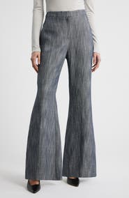 BOSS Talifia Sharkskin Twill Flare Trousers
