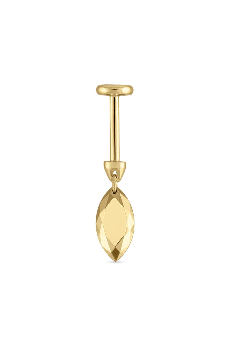 Faceted Marquise Single Threaded Stud Earring, Alternate, color, YELLOW GOLD