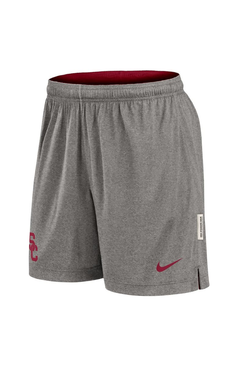 Nike Men's Nike Cardinal/Heather Gray USC Trojans Player Reversible Shorts, Alternate, color, 