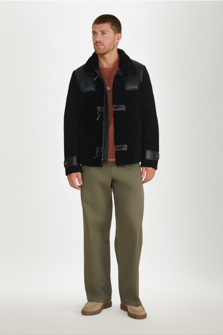 Vincent Sheepskin Jacket, Alternate, color, Black