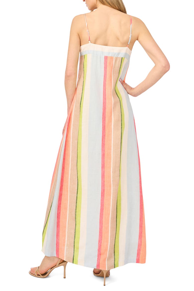 Vertical Stripe Maxi Dress, Alternate, color, CALYPSO CORAL