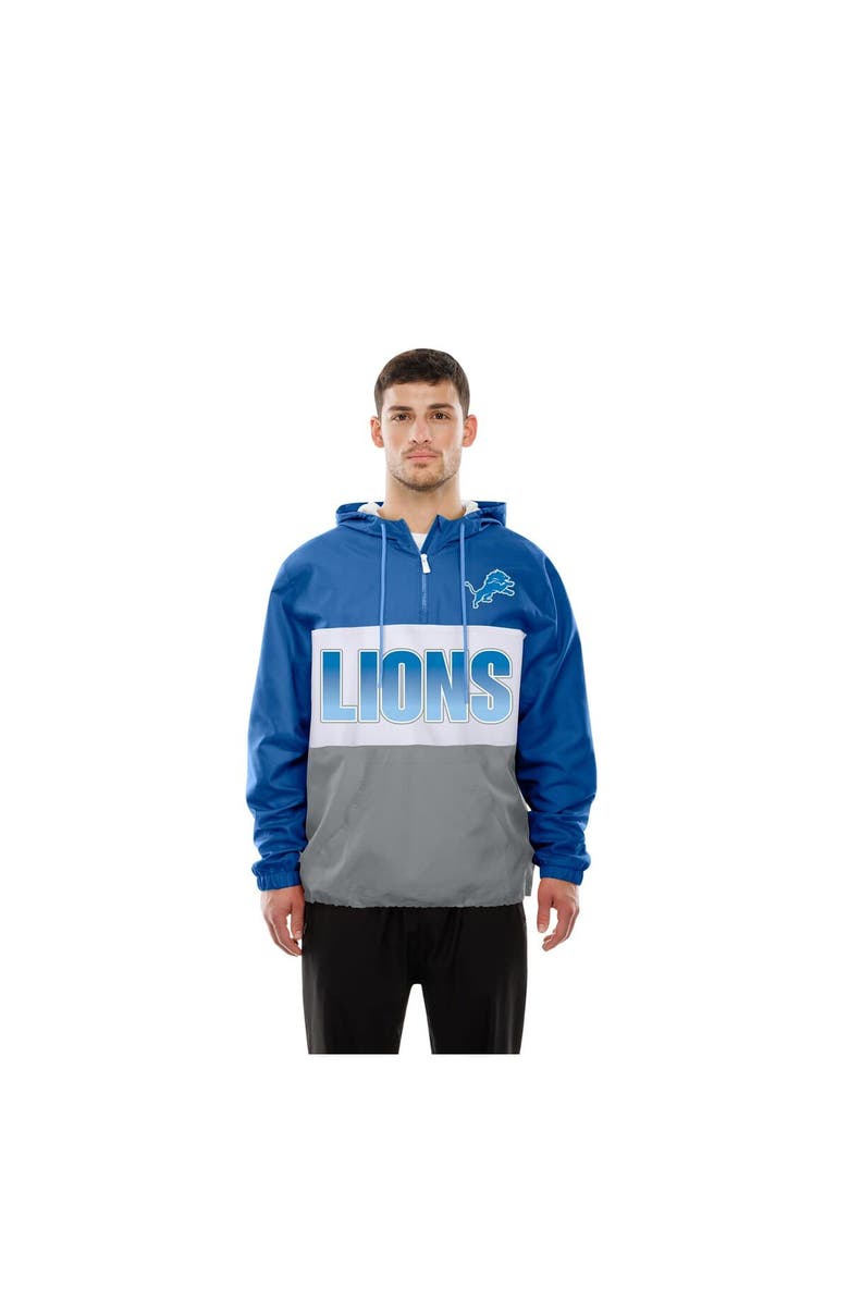 New Era Men's New Era Blue Detroit Lions Ripstop Quarter-Zip Hooded Windbreaker, Alternate, color, Blue