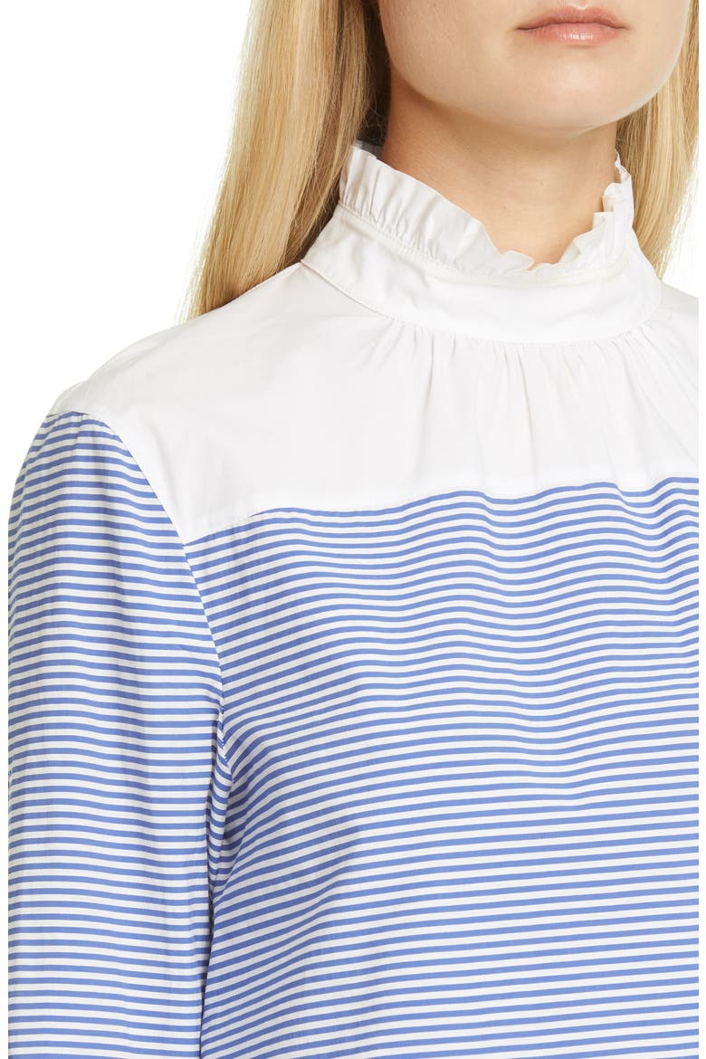 Stripe Ruffle Cotton Blend Top, Alternate, color, 1297 FANTASY PRINT BLUE