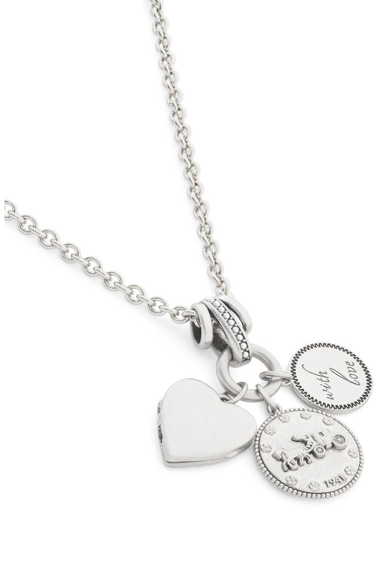 Heritage Multi Charm Pendant Necklace, Alternate, color, SILVER