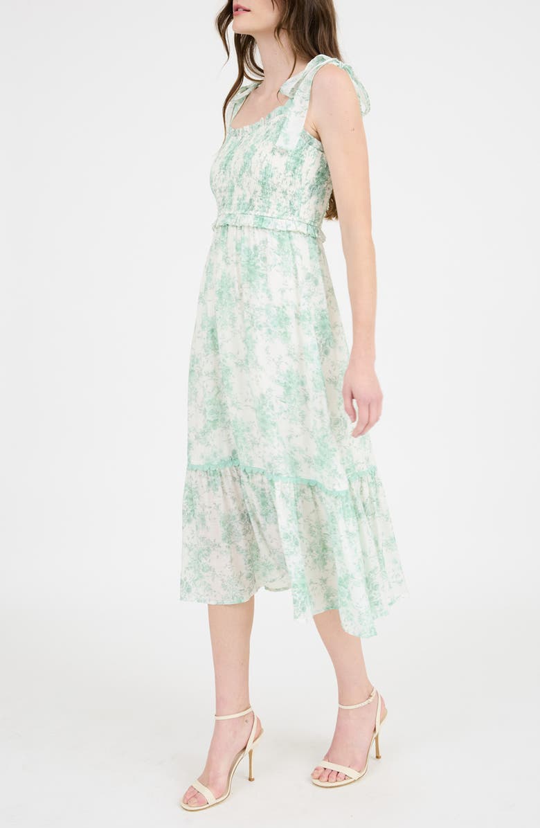 Blu Pepper Floral Ruffle Midi Dress, Alternate, color,