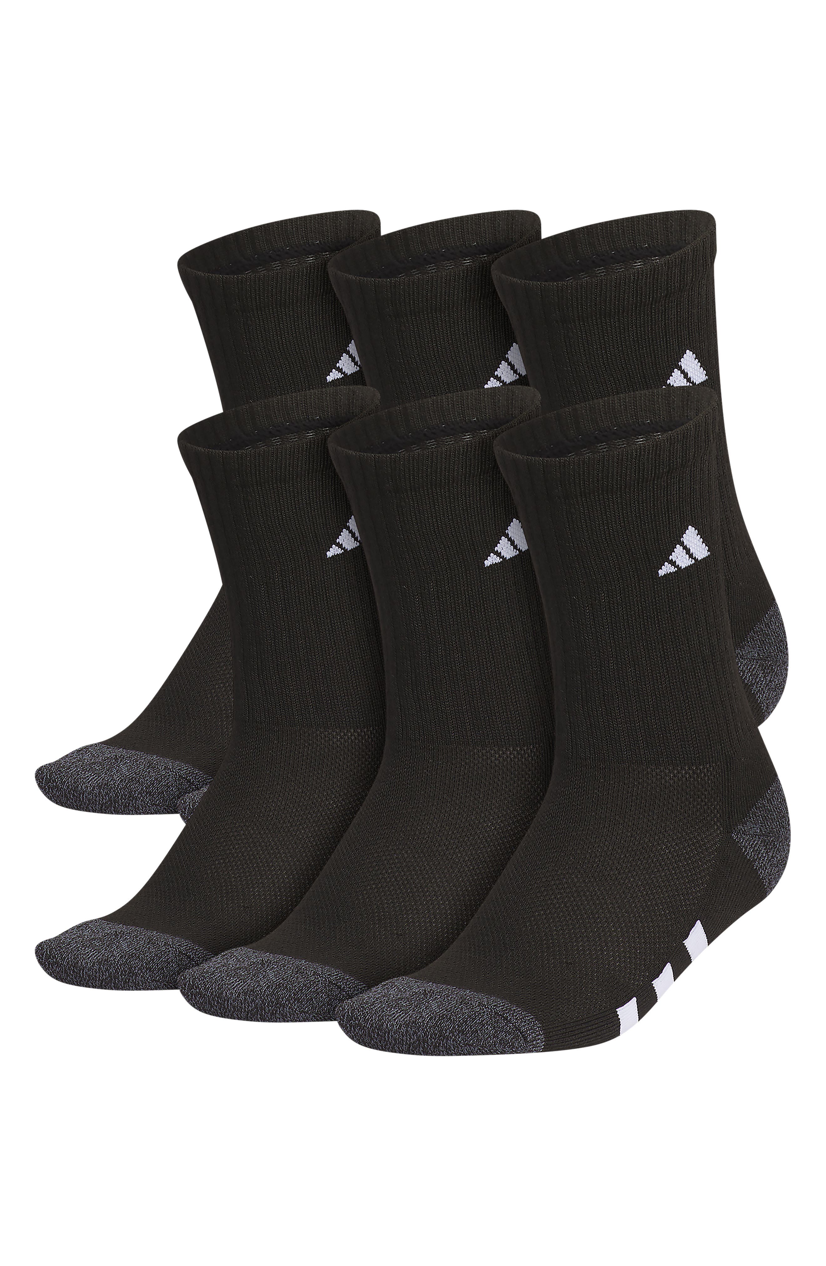 adidas Kids' Athletic Cushioned Crew Socks - Pack of 6