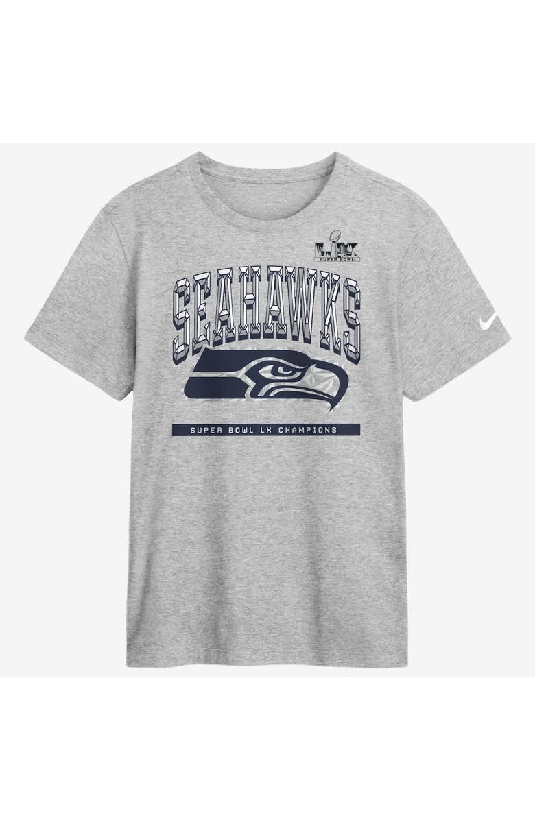 Nike Men's Nike  Heather Gray Seattle Seahawks Super Bowl LX Champions Ice Classic Roster T-Shirt, Alternate, color, Heather Gray
